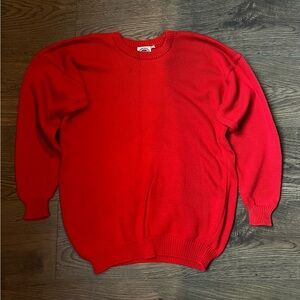 Vintage Saks Fifth Avenue Real Clothes Red Crewneck Sweater